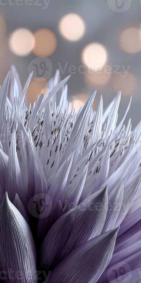 Close-up of a silvery-lavender flower in dreamy ambient light photo