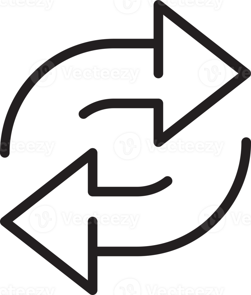 replace icon double reverse arrow exchange linear sign for graphic design, logo, web site, social media, mobile app, ui illustration.. png