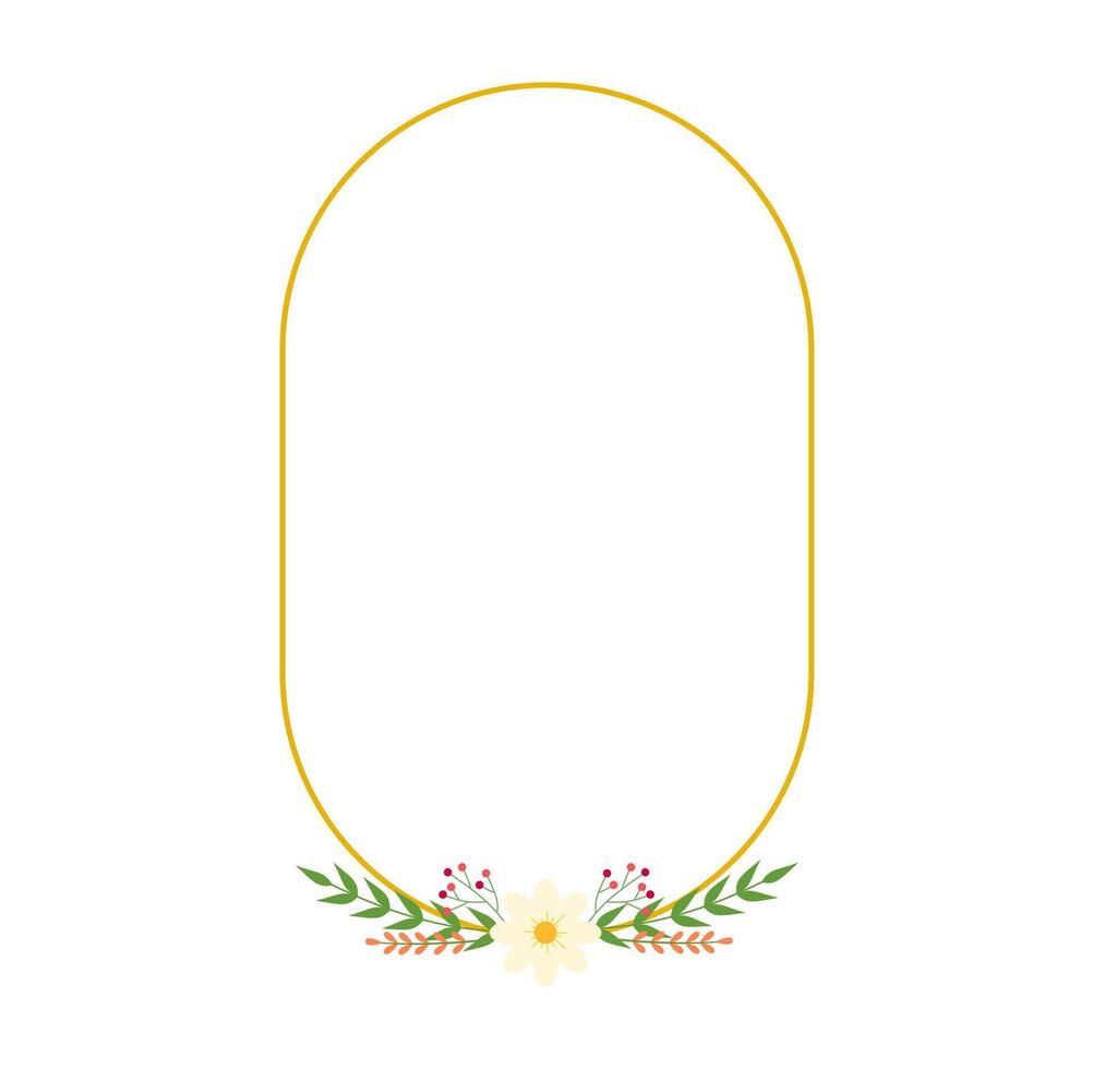 Beautiful Floral Frame on White Background for Templates vector