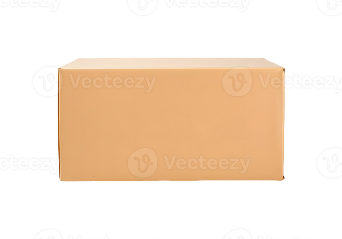 A simple closed cardboard box with a light brown color isolated on transparent background png