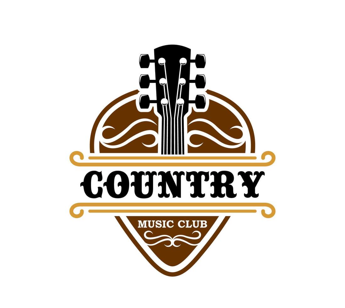 Country music club icon or festival symbol vector