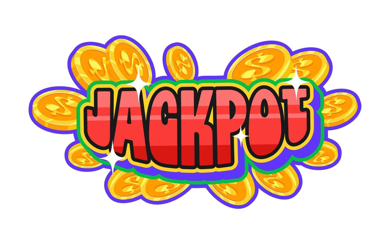 Casino jackpot, money betting prize Y2K sticker vector