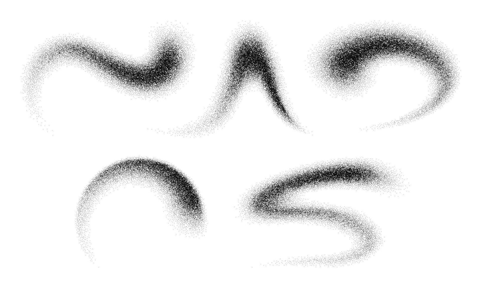 Grain noise spray paint brush, sand and dust waves vector