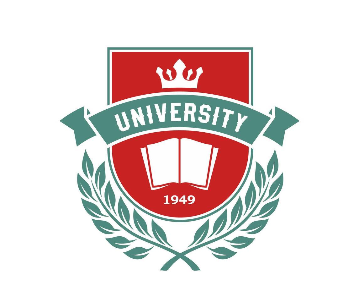 State university icon, classic emblem school crest vector