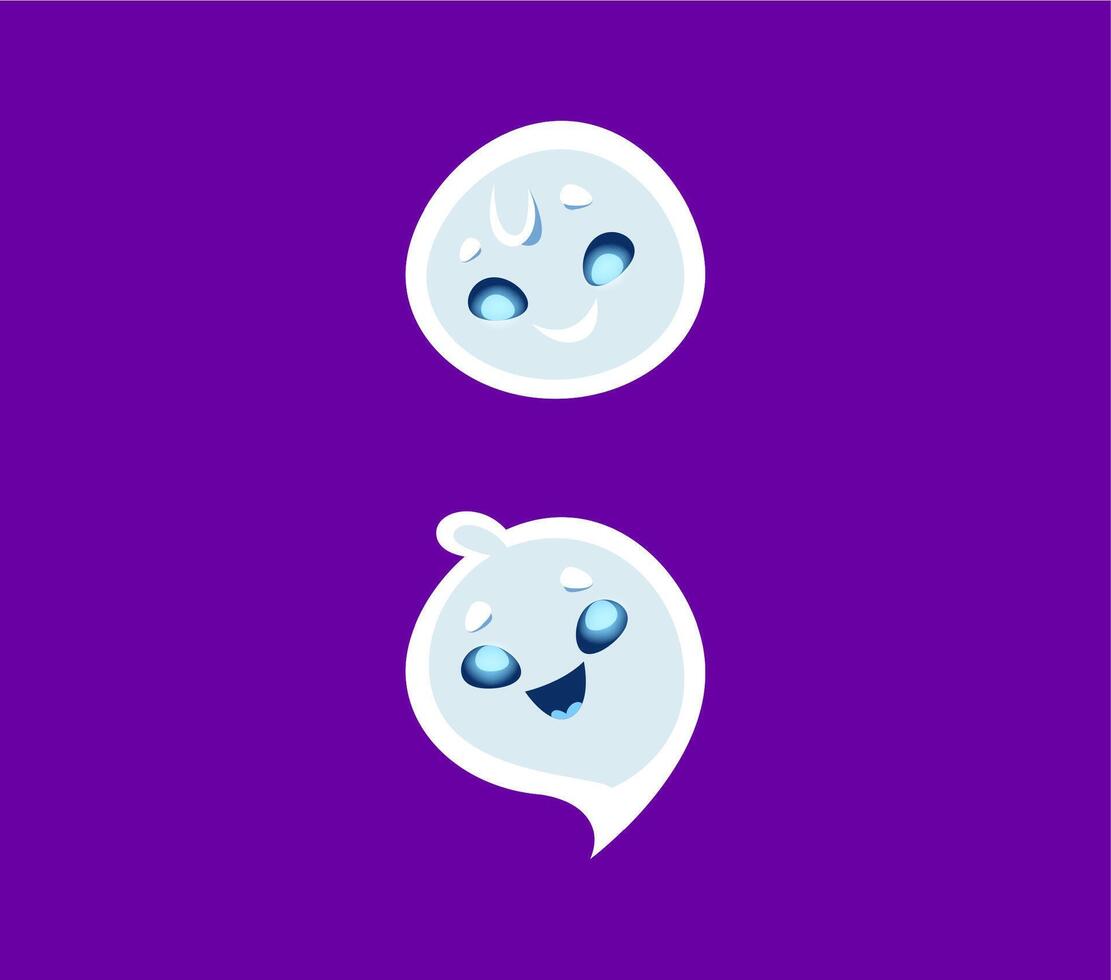Halloween font semicolon ghost cartoon character vector