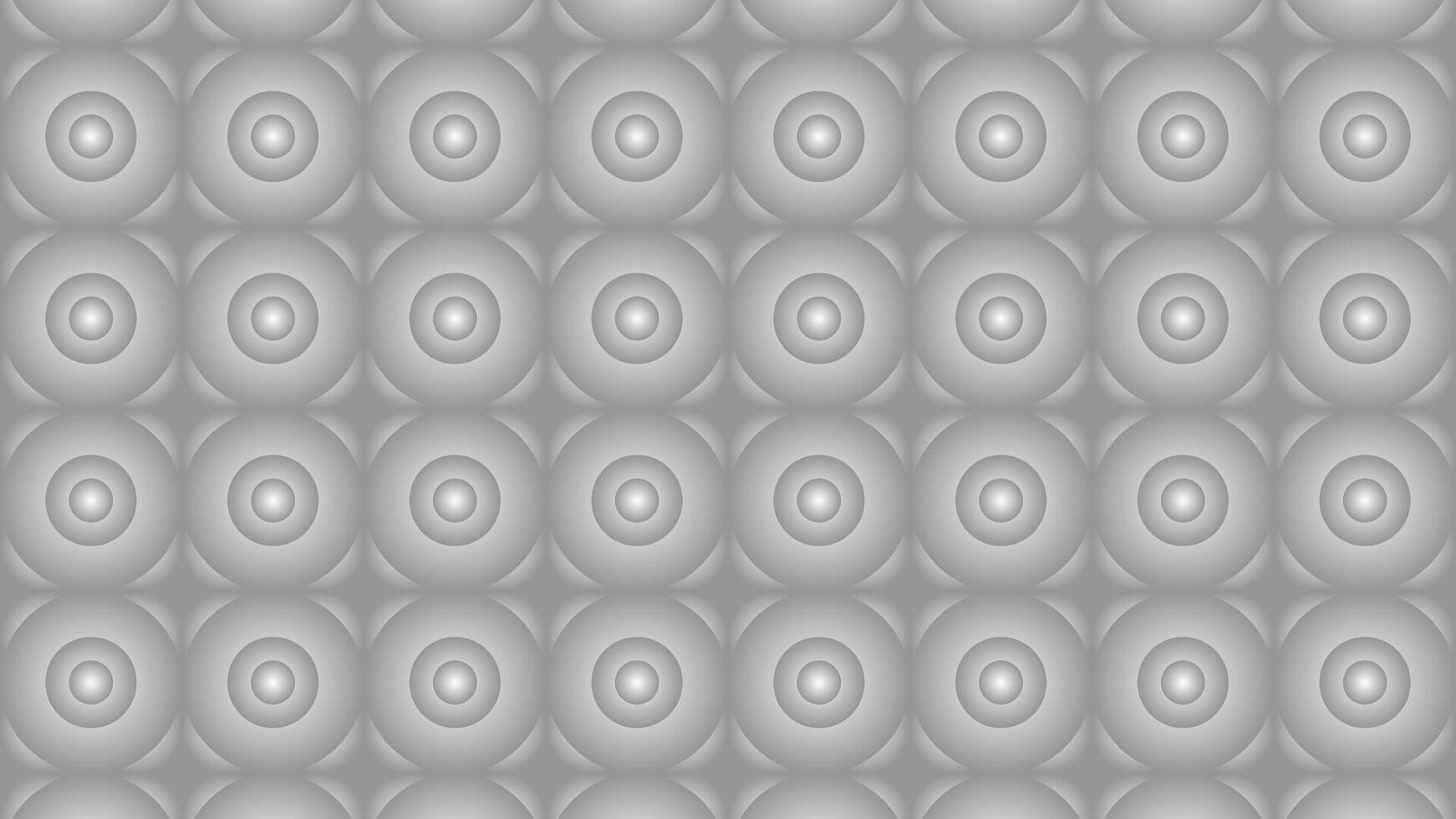 Abstract seamless pattern of metallic silver circles creating a decorative geometric texture on a gray background. vector