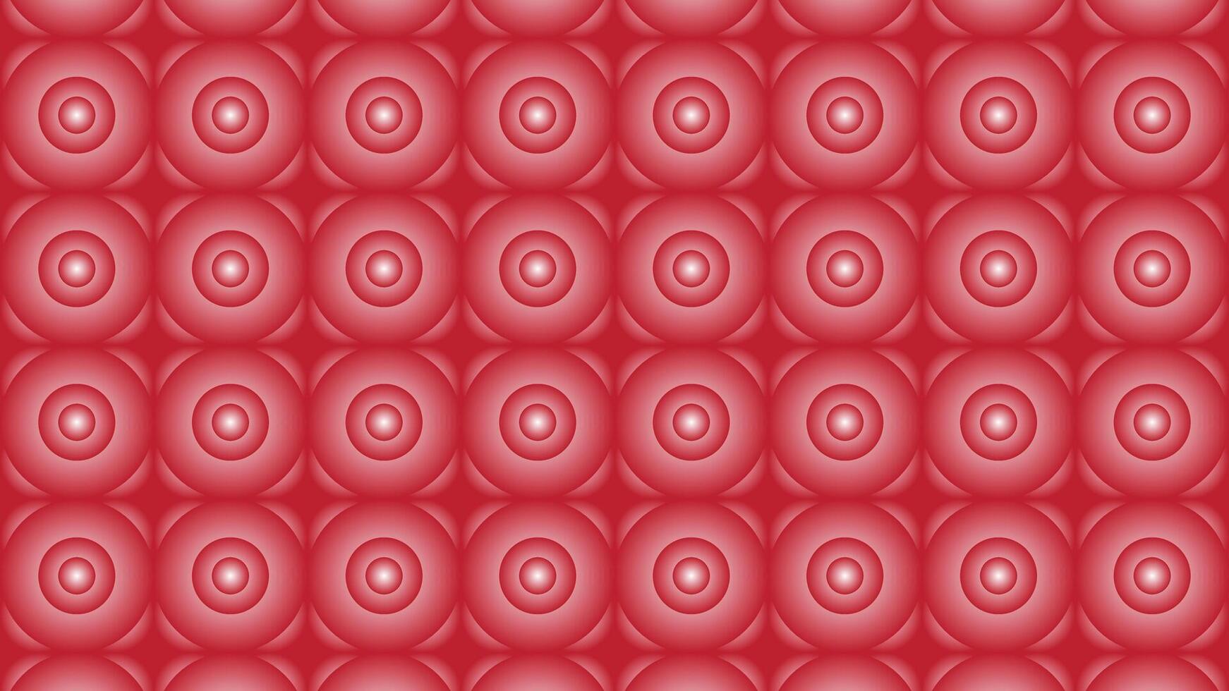 Seamless red glowing circles pattern illustration for fabric decoration or vintage wallpaper. vector