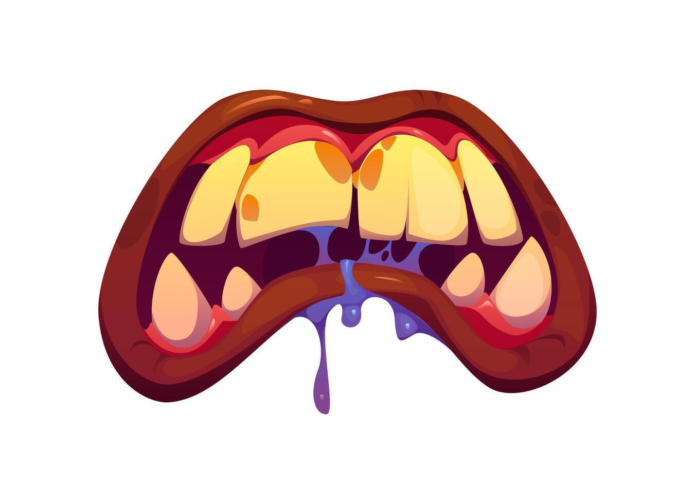 Halloween scary and creepy drool monster grin jaw vector
