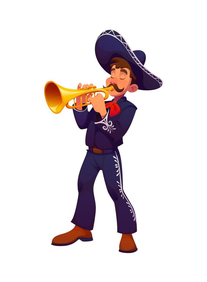 Mariachi musician with trumpet vector