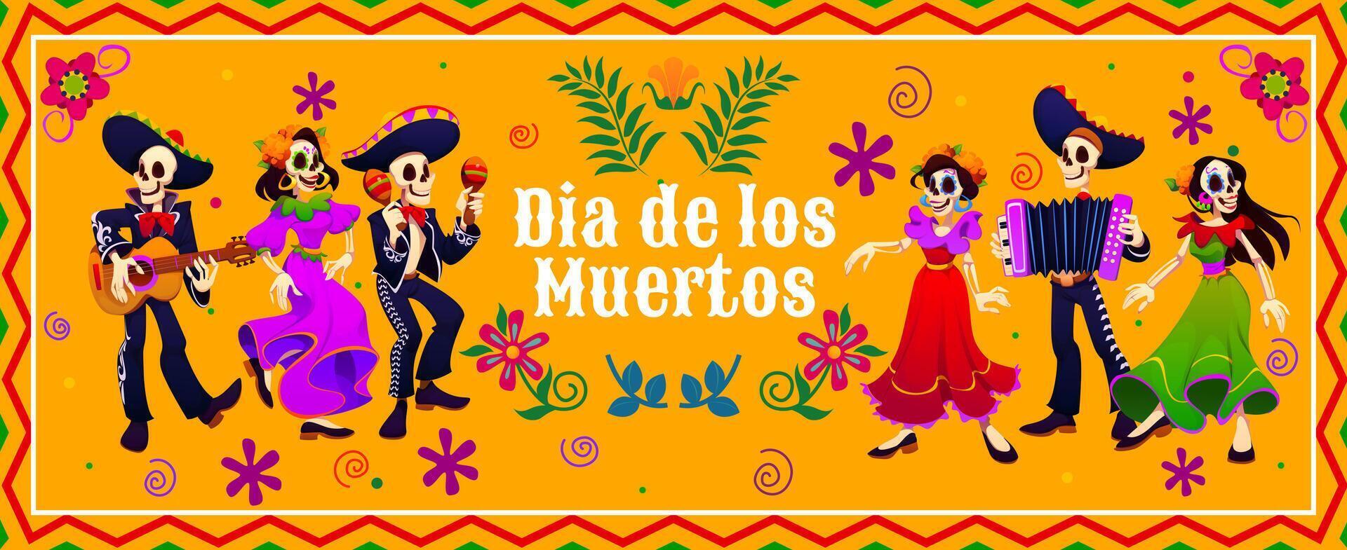 Day of the dead mariachi and Catrin characters vector