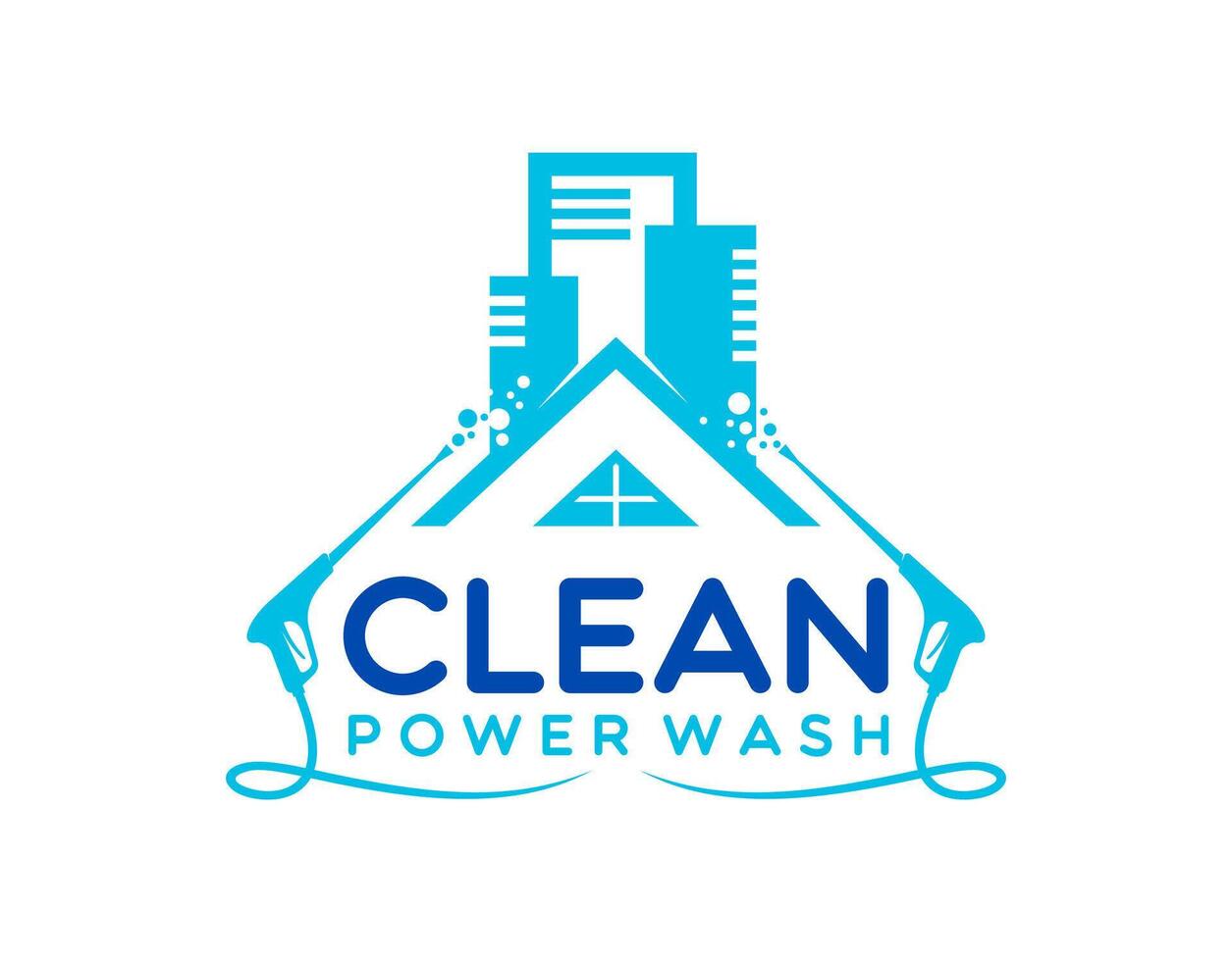 House cleaning icon, washing service, washer guns vector
