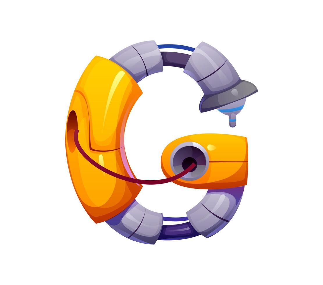 Colorful robotic letter G design vector