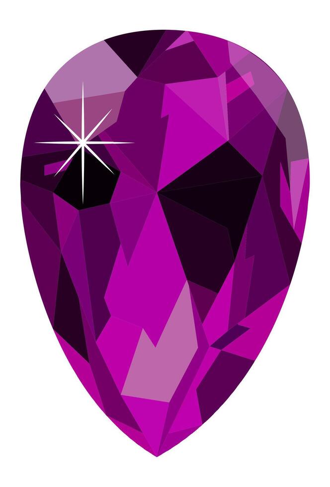 Sparkling purple gemstone reflecting brilliant light on a pristine white background, embodying themes of luxury, elegance, and sophistication, ideal for jewelry and fashion designs vector