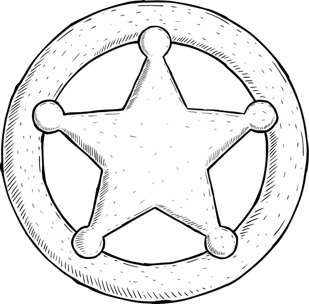 sketch sheriff badge vector