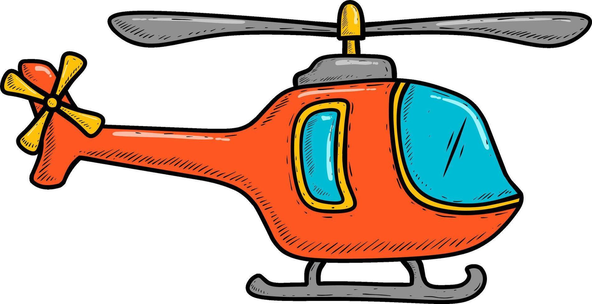 Sketch illustration helicopter vector
