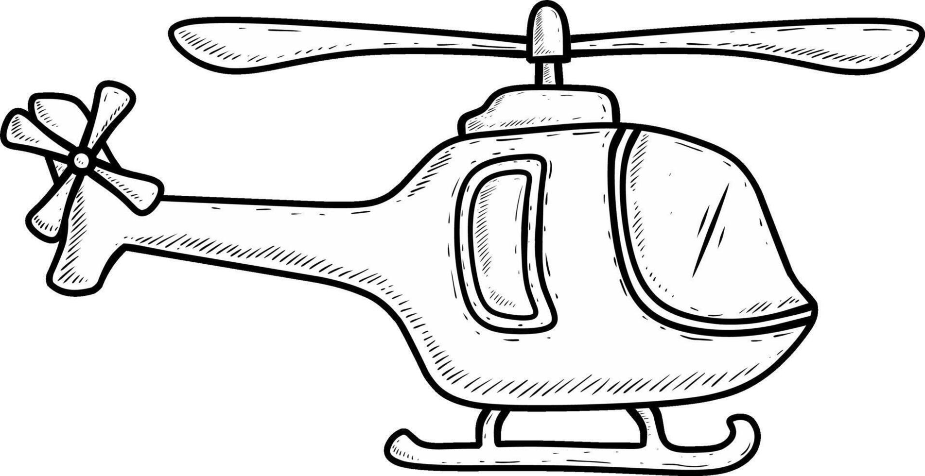 Sketch illustration helicopter isolated vector