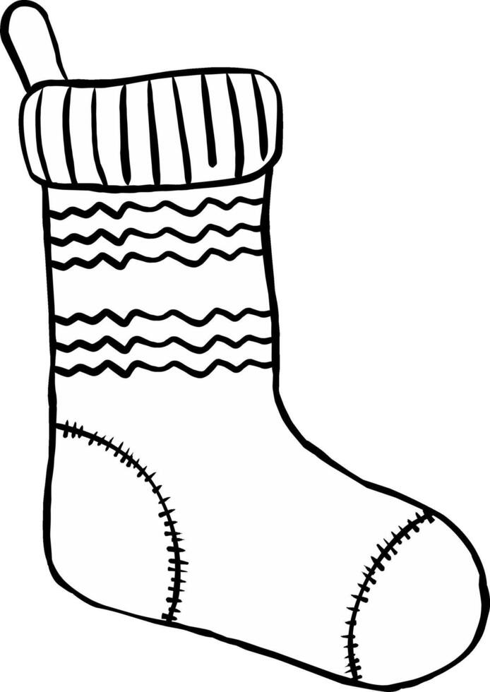 Christmas sock doodle vector