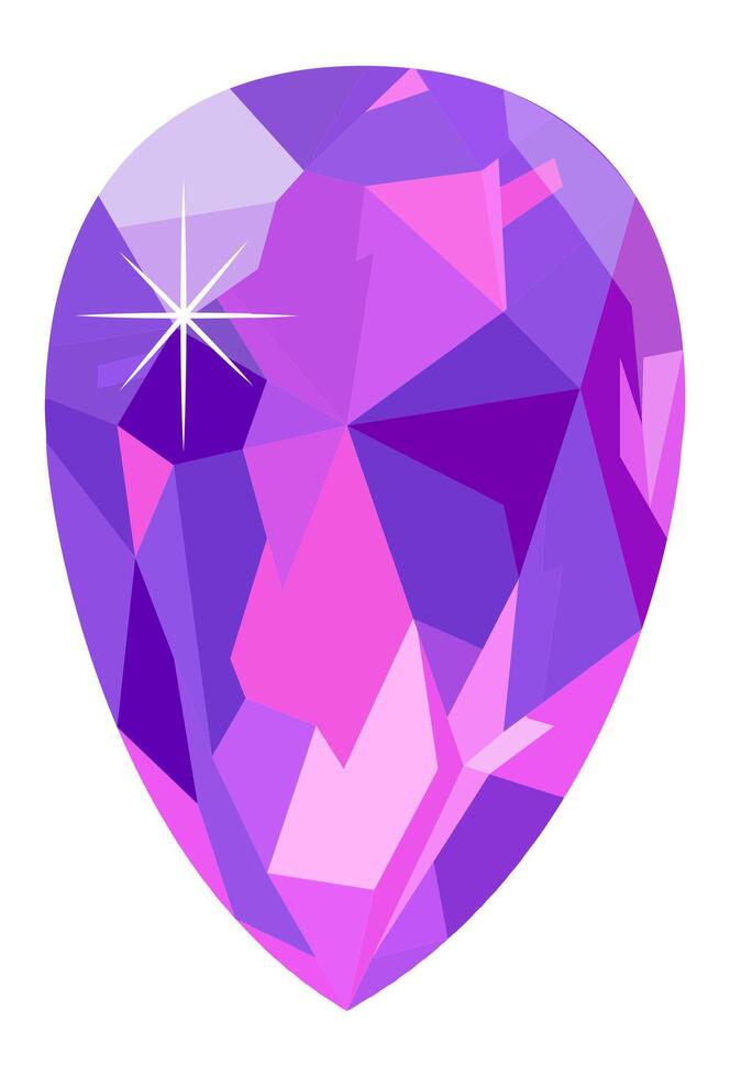 Sparkling purple gemstone reflecting light with stunning triangular facets, creating a captivating display of vibrant colors and brilliant radiance, exuding elegance and luxury vector