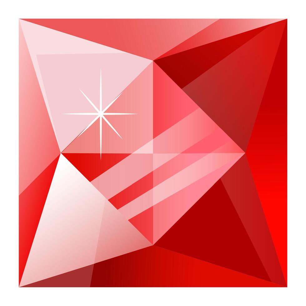 Red ruby gemstone reflecting light beautifully, creating a dazzling sparkle. Perfectly suited for concepts of luxury, elegance, and high end jewelry design vector