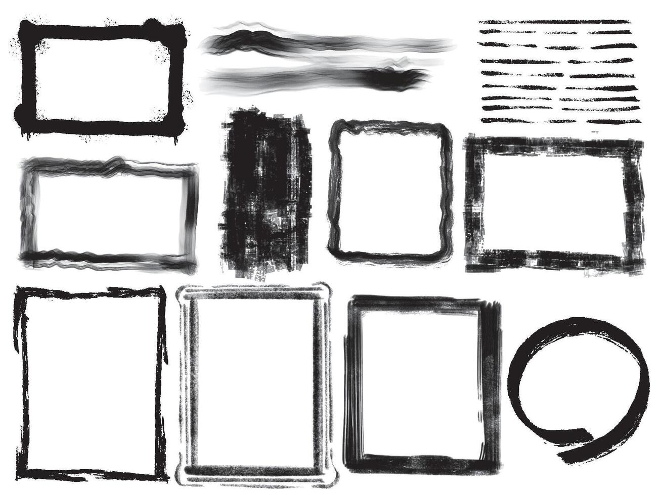 Frame corner grunge texure abstract style set illustration graphic vector