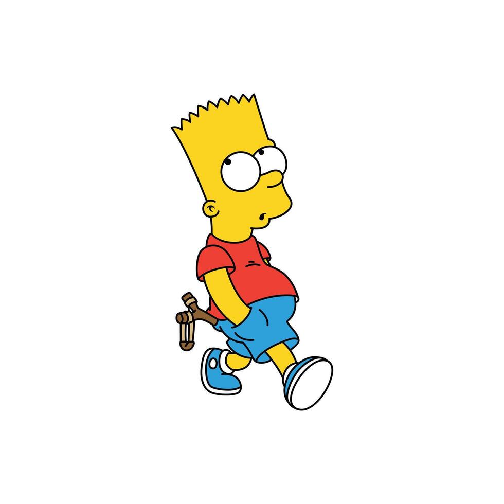 bart the simpsons with slingshot vector