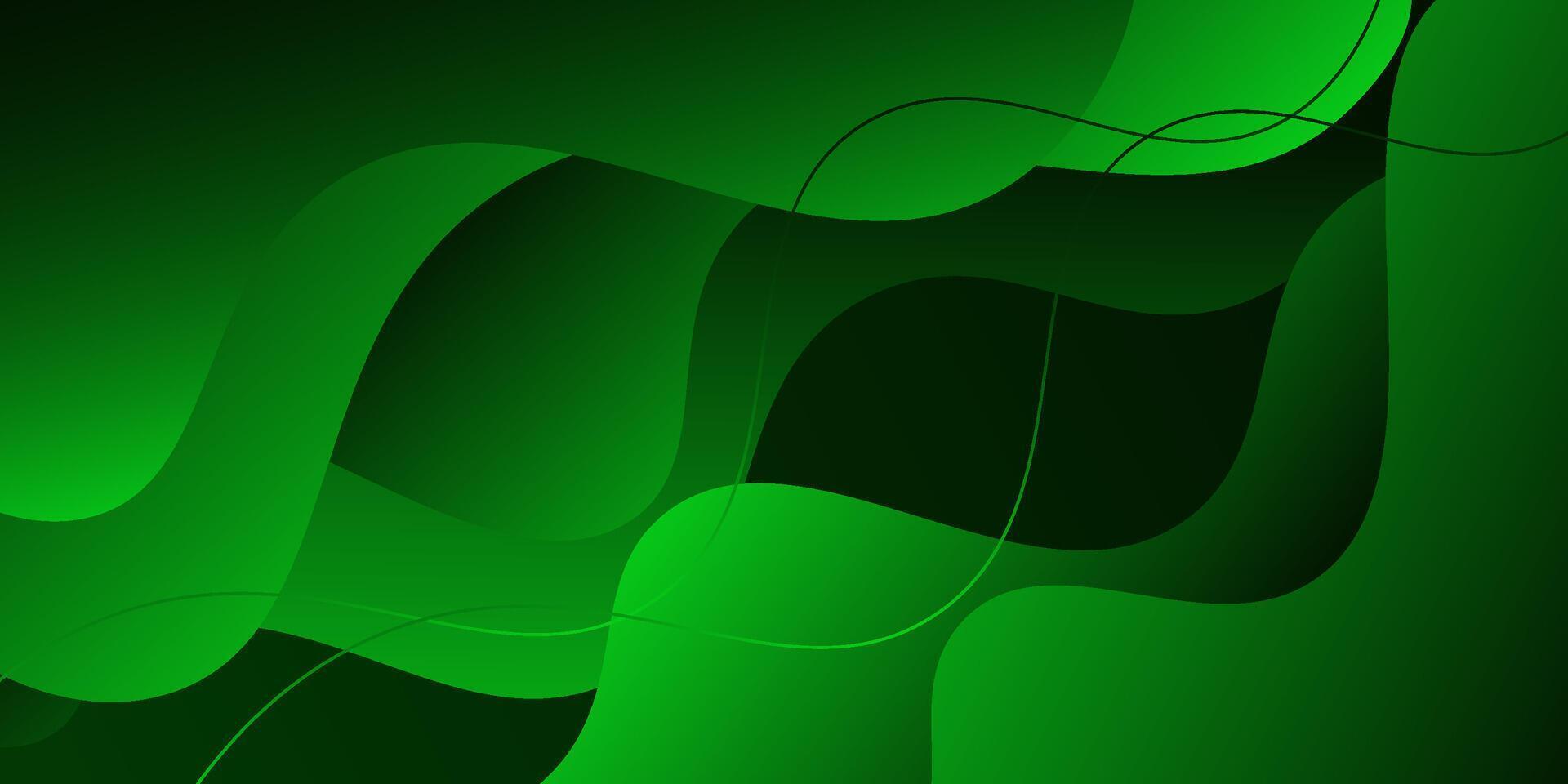 Abstract minimalist green wave 3D background. Simple wave color geometric pattern. Modern banner design. EPS10. vector