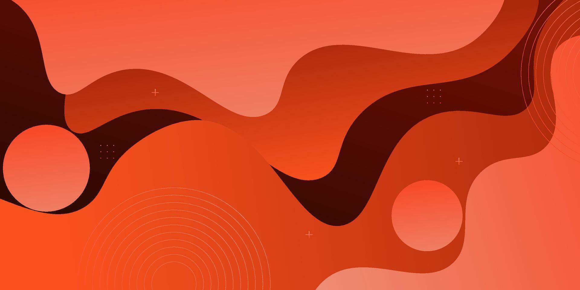 Orange dynamic abstract background with simple wave design. Creative gradient background. Smart business design 3D cover. Eps10 vector