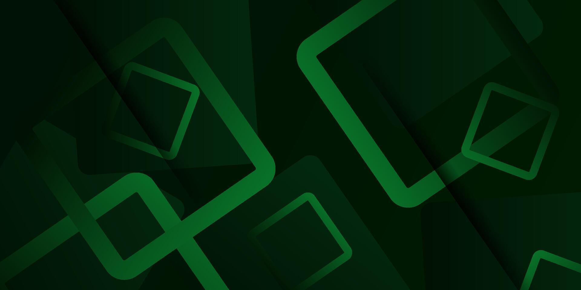 Abstract overlapping square line paper cut background. Green dynamic pattern color design. eps10 vector