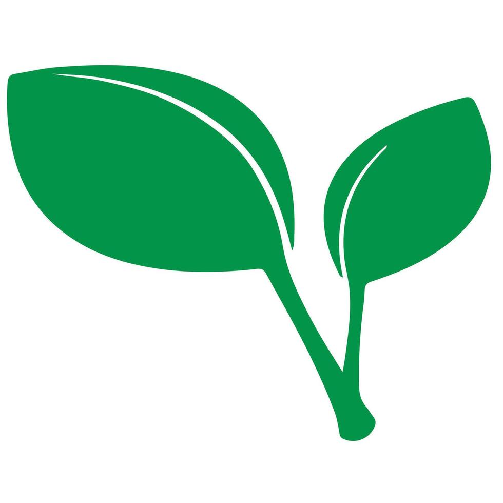 Green tree and leaf illustration for eco nature design vector
