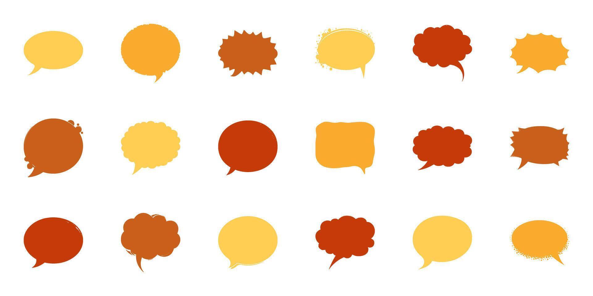 Colorful Speech Bubble Set. Communication And Expression Collection. Isolated Illustration vector
