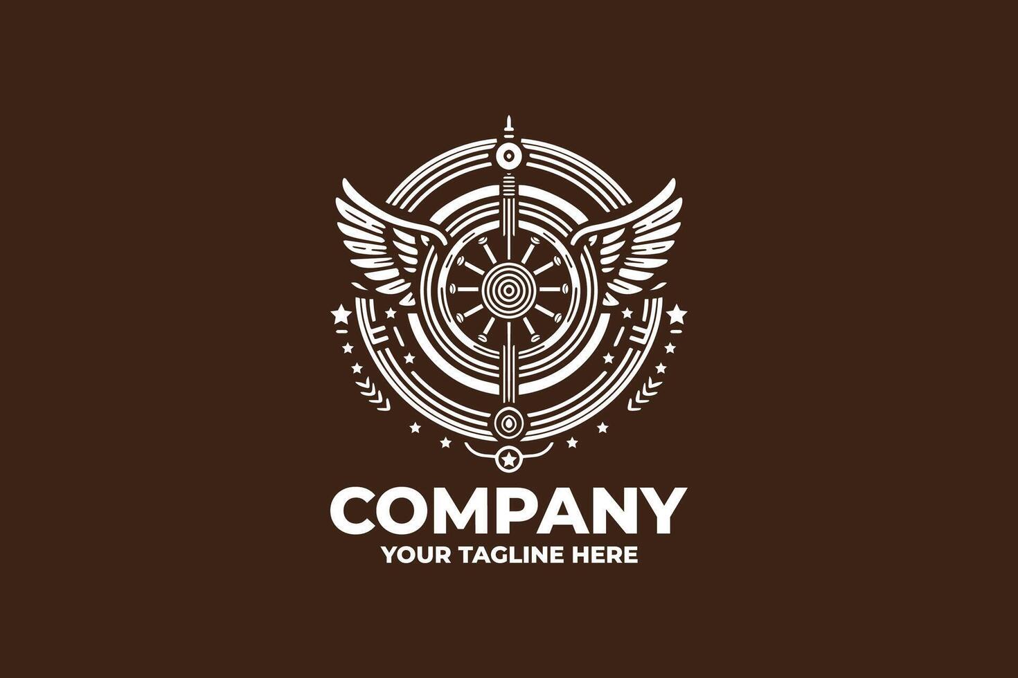 Retro Winged Wheel Emblem Logo vector