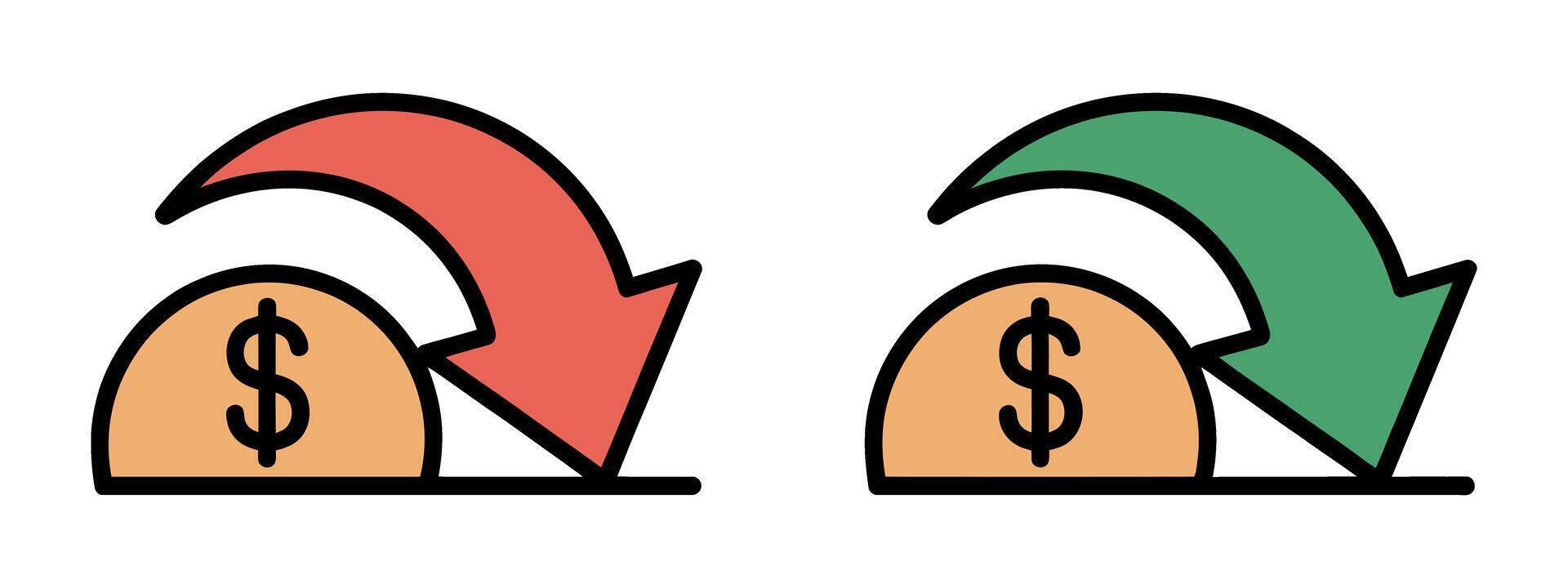 Money Loss and Gain Graphic Illustration vector