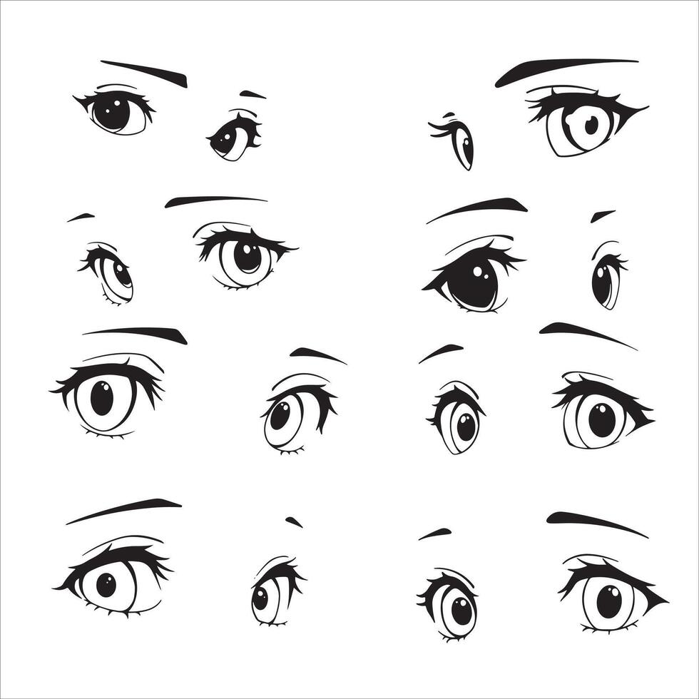 Big Cartoon Eyes Set vector