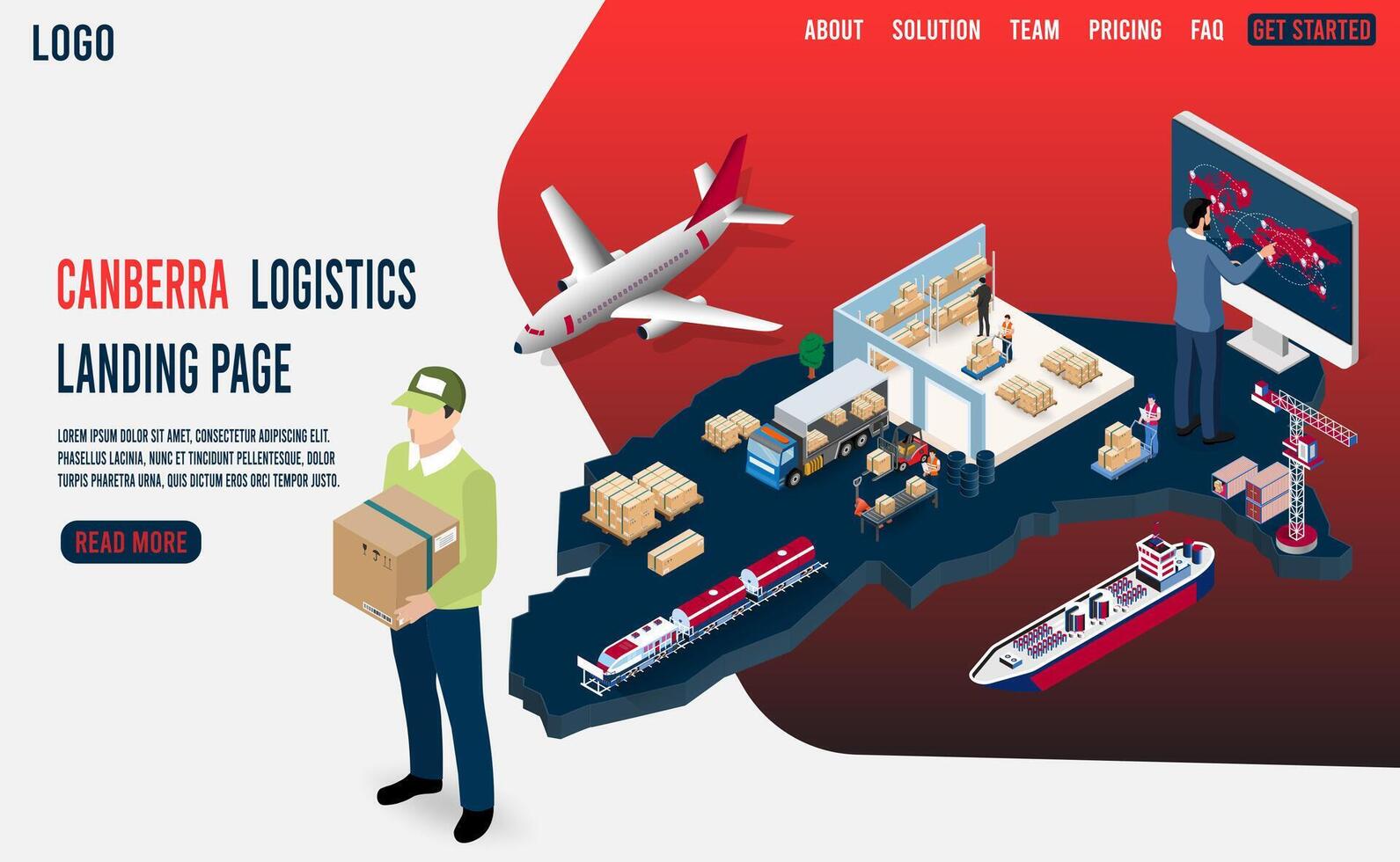 Logistics operations in Canberra illustration vector