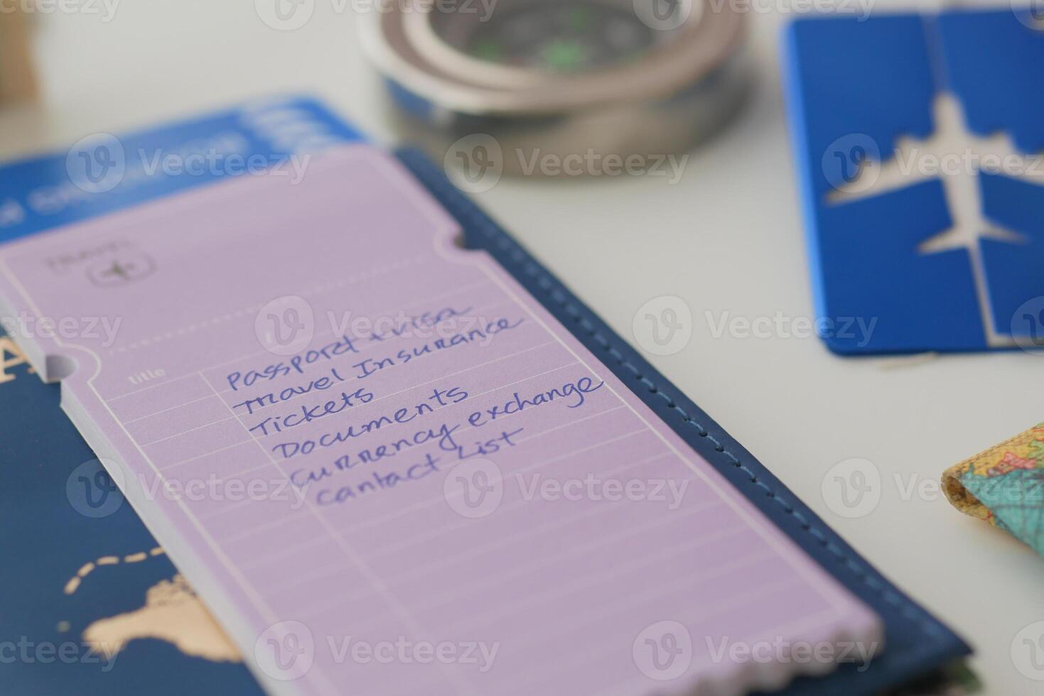 Travel preparation checklist for an upcoming trip photo