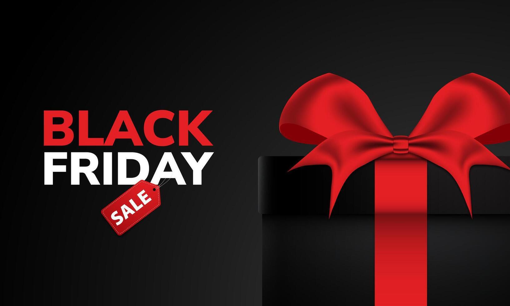 Black Friday sale gift box vector