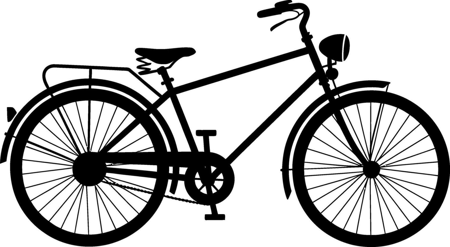 Vintage Bicycle Silhouette Illustration on White Background Classic Bike Design Transportation Recreation and Healthy Lifestyle Concept Graphic Element vector