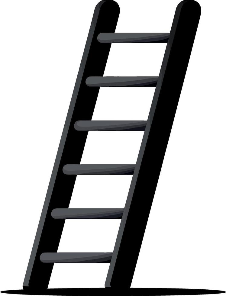 Simple Black Ladder Illustration on White Background for Construction Growth and Success Concepts and Metaphors in Business and Personal Development vector