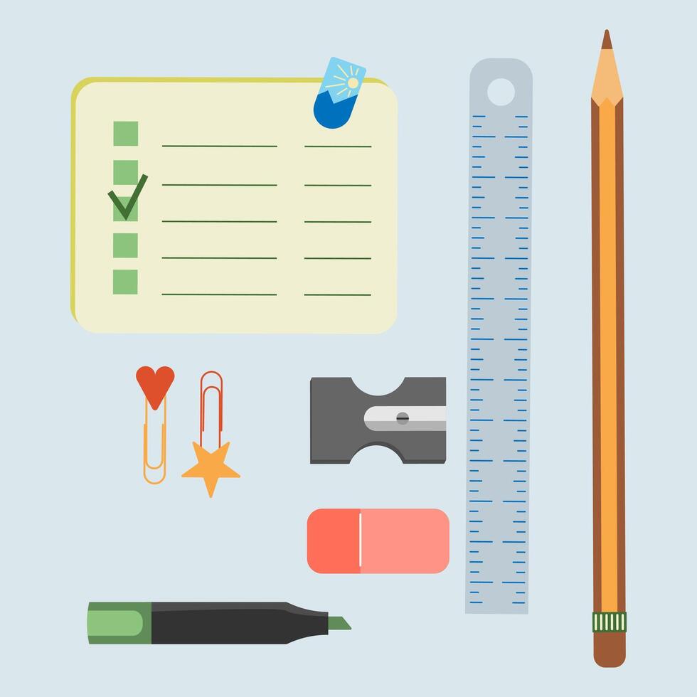 Stationery supplies for school and office vector