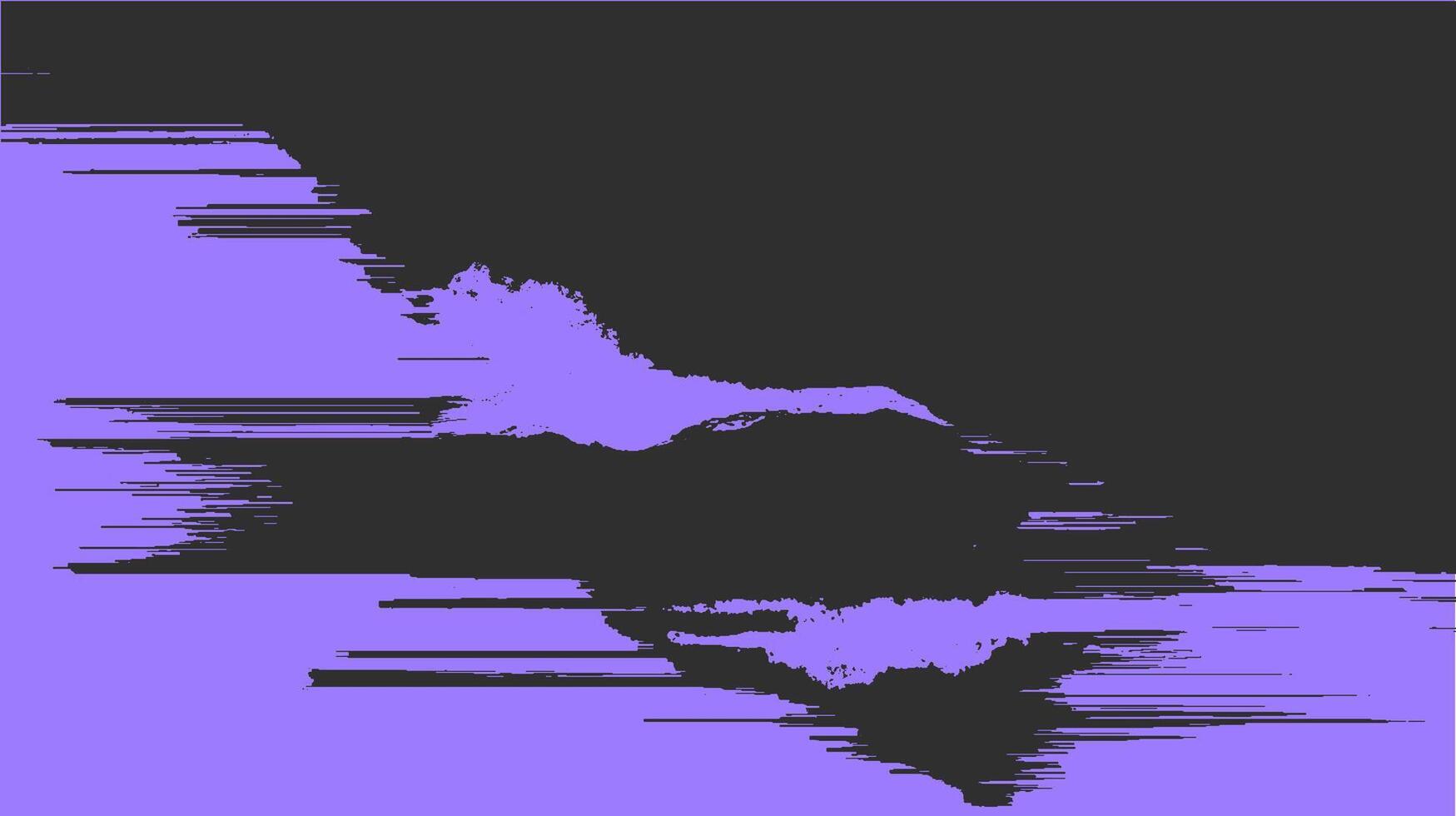 Abstract glitch art with blurred monochrome shapes, distortion, and motion. illustration with stripes and contrast in black and purple colors. vector