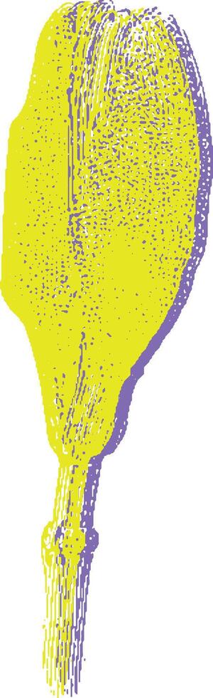 Single botanical wildflower bloom with yellow petals and purple outline. Vintage handdrawn illustration, isolated and decorative. vector
