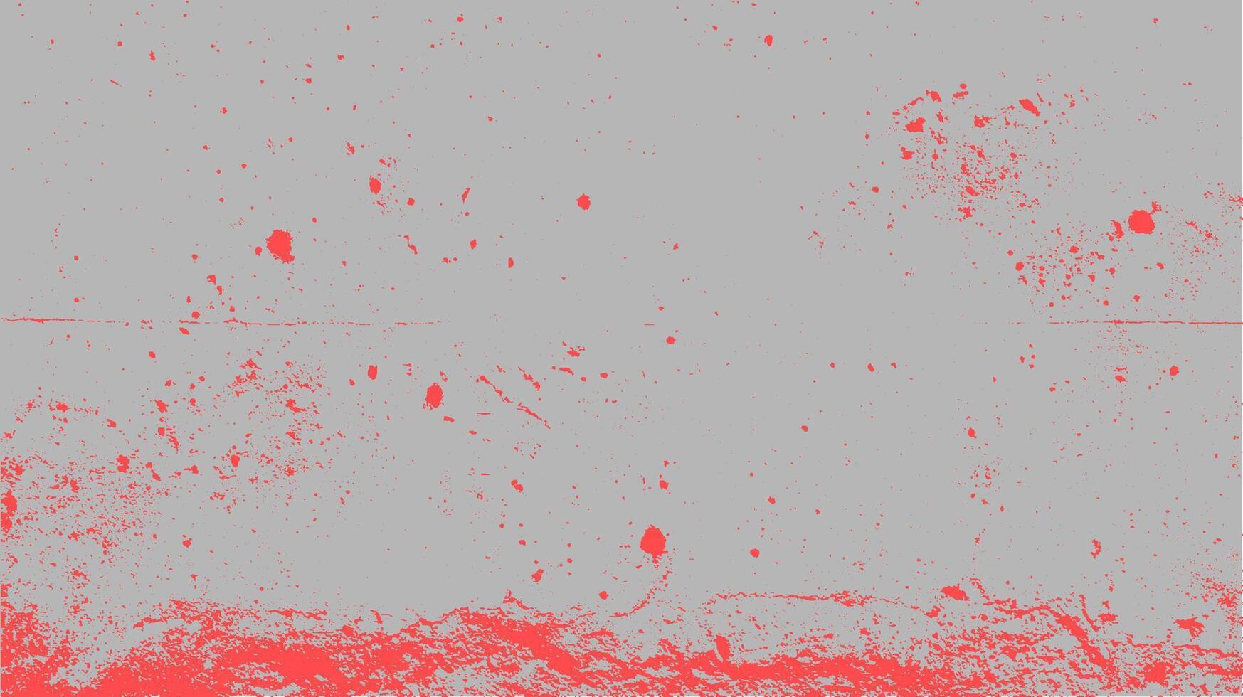 Grunge texture with red stains and splatter on a gray concrete wall. Abstract gritty background illustration. vector