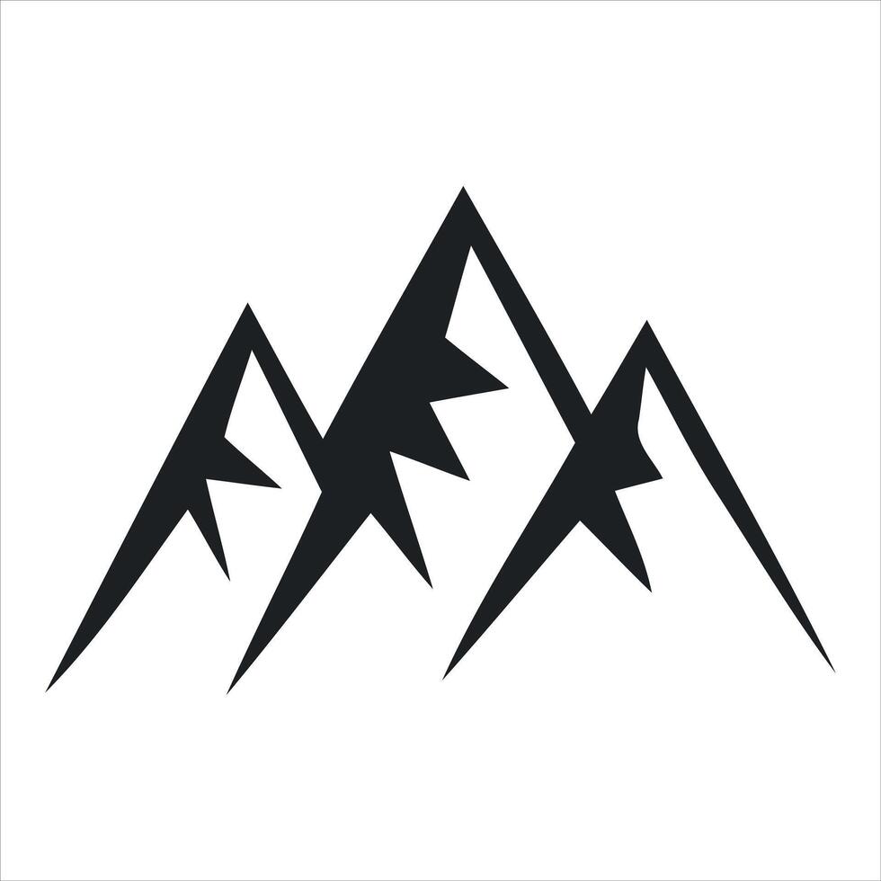 Abstract black mountain peaks silhouette on white background vector