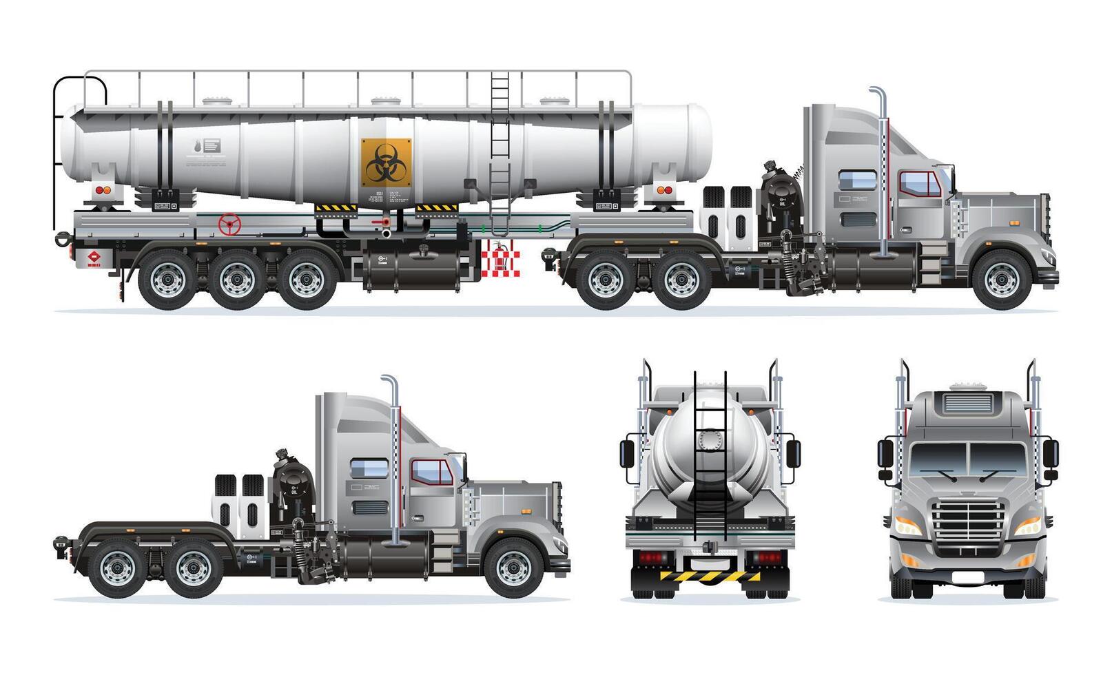 transport truck for hazardous materials vector