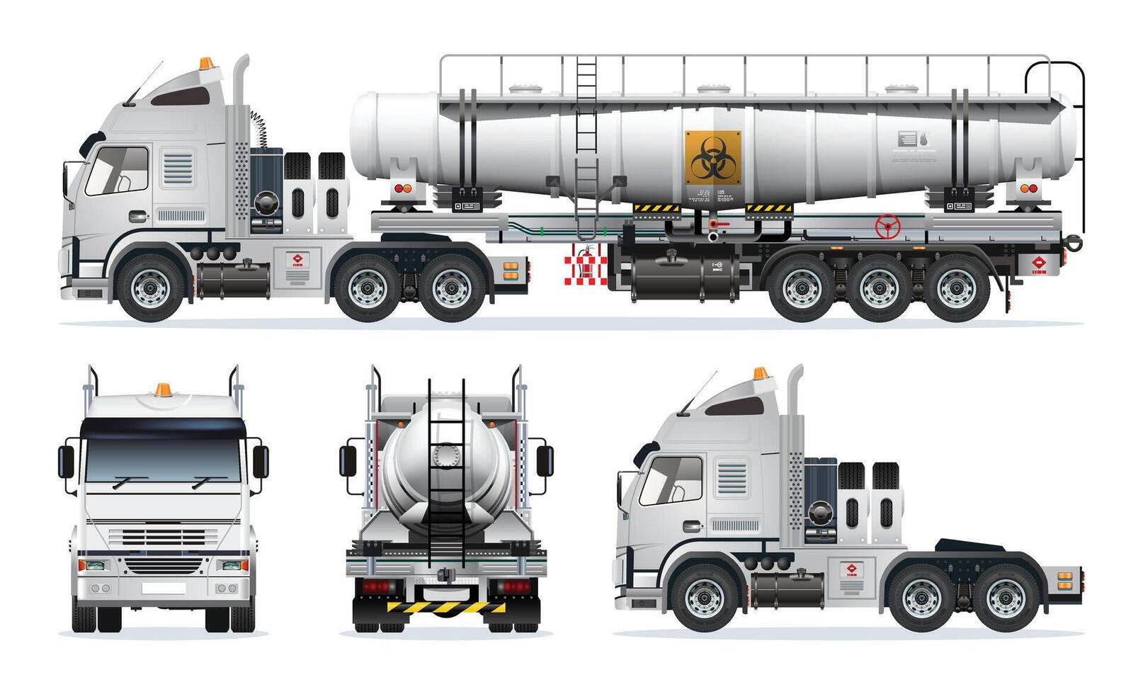 Truck for hazardous waste transportation vector