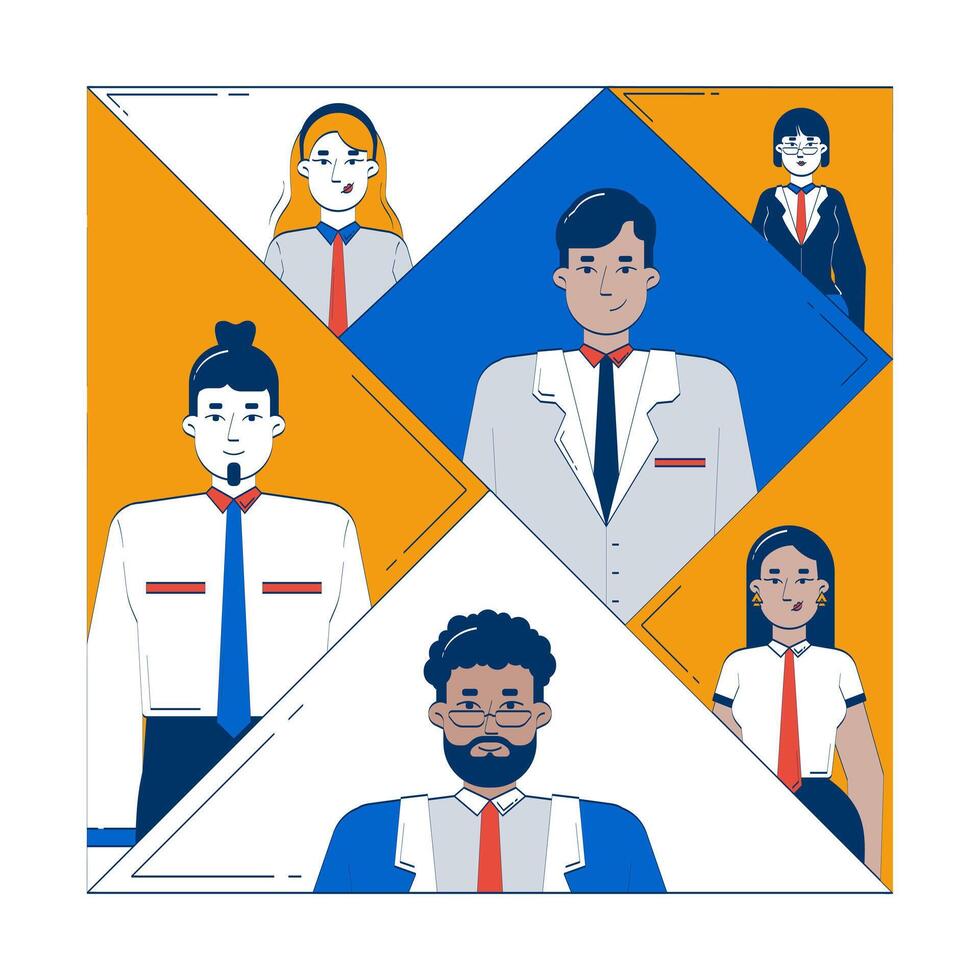 Illustration of diverse business professionals vector