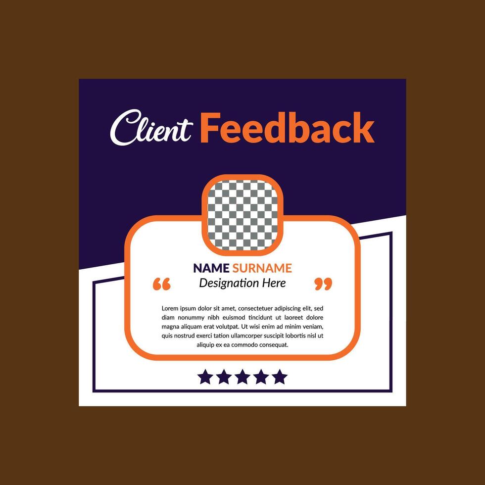 Modern Client Testimonial Layout. Minimal Template Display for Promotional Campaign. vector