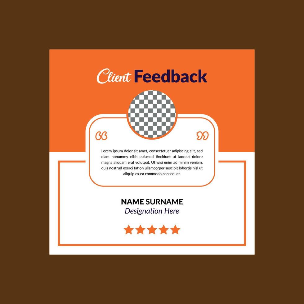 Modern Client Testimonial Layout. Minimal Layout Display for Promotional Campaign. vector