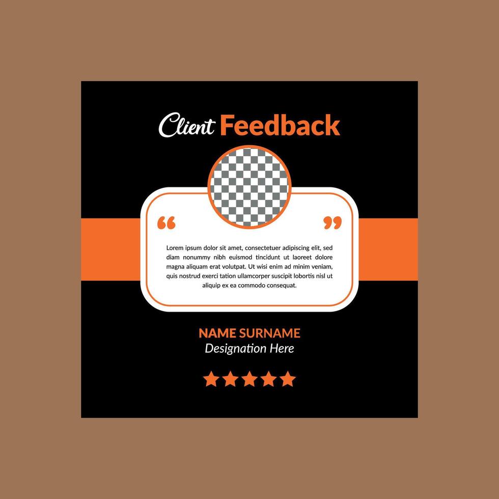 Modern Client Testimonial Layout. Abstract Template Display for Promotional Campaign. vector