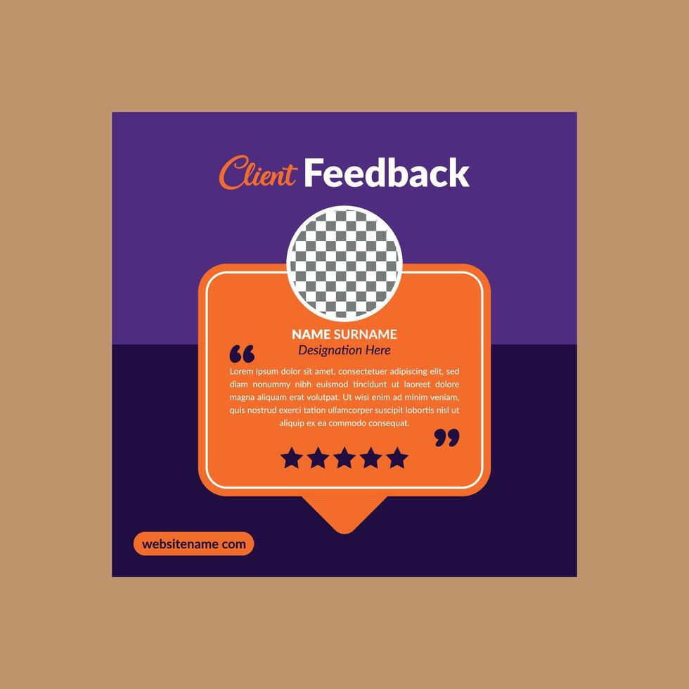 Modern Client Testimonial Layout. Creative Template Display for Promotional Campaign. vector